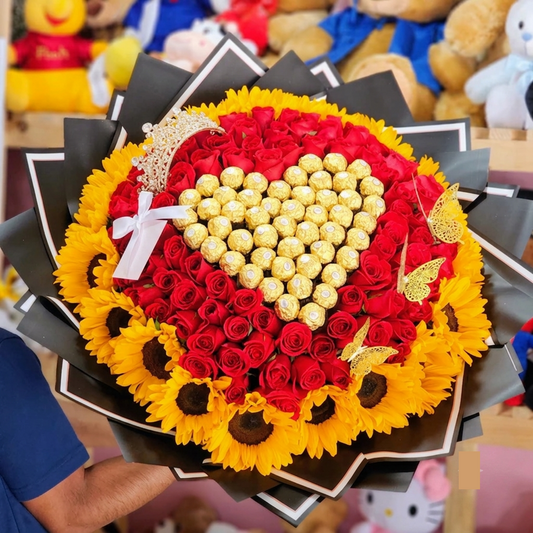 Ramo Sunny Red de 100 rosas