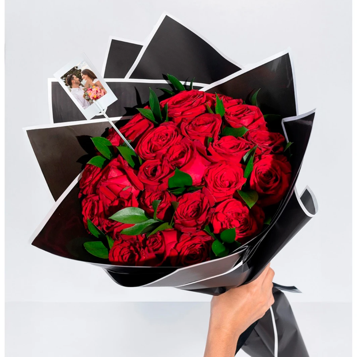 Ramo de 24 Rosas Rojas con mini foto